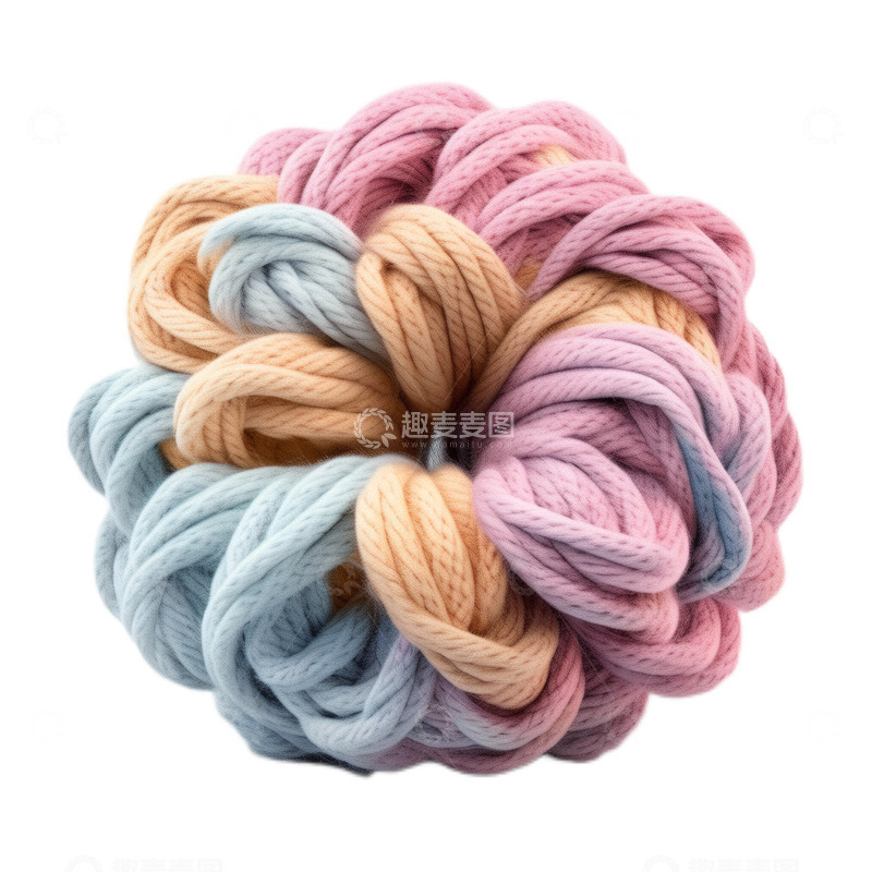 高清大图下载【趣麦麦图】3D立体真实毛线团毛线针织彩色