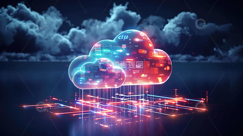 高清大图下载【趣麦麦图】云端数据存储科技背景