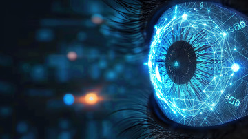 眼睛智能科技未来蓝色背景