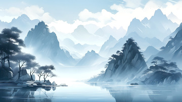 水墨山水风景画