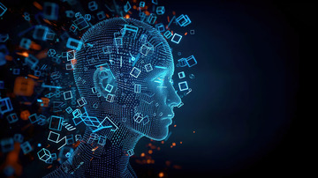 网络大脑存储云端蓝色背景