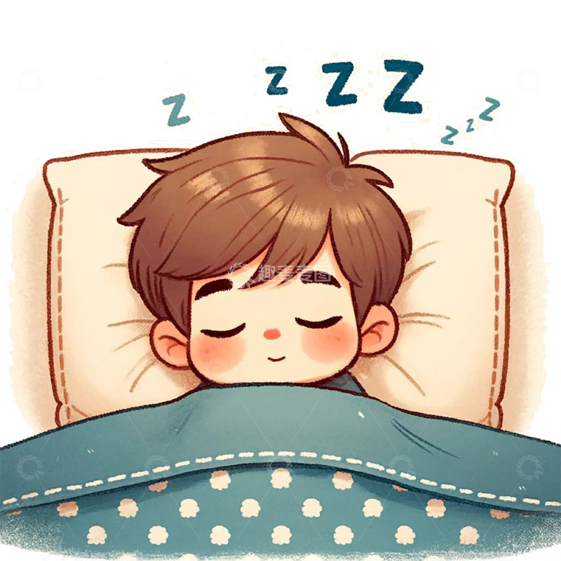 高清大图下载【趣麦麦图】正在安睡的卡通人物素材