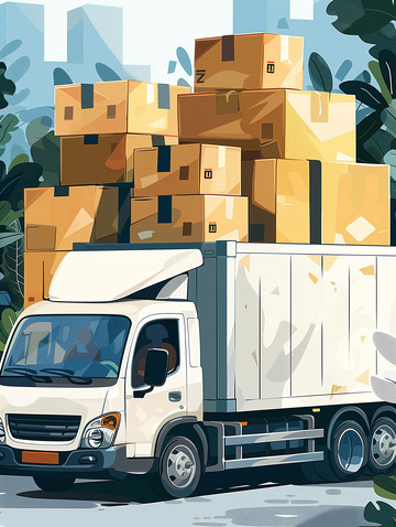 货车物流快递插画背景