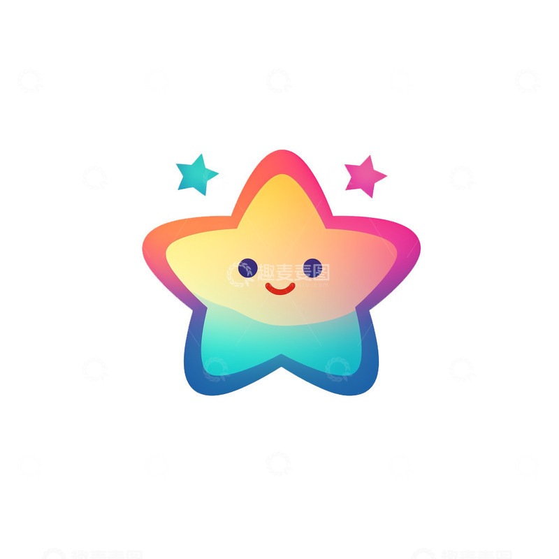 霓虹可爱五角星图案装饰