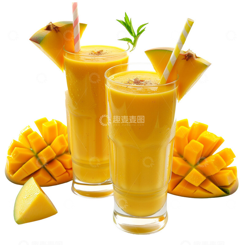 高清大图下载【趣麦麦图】芒果果汁美味