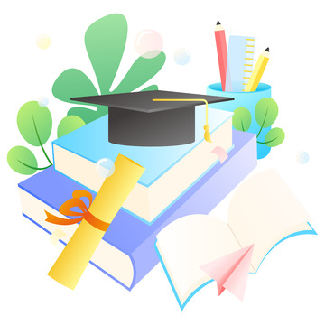 彩色渐变小清新扁平书本元素