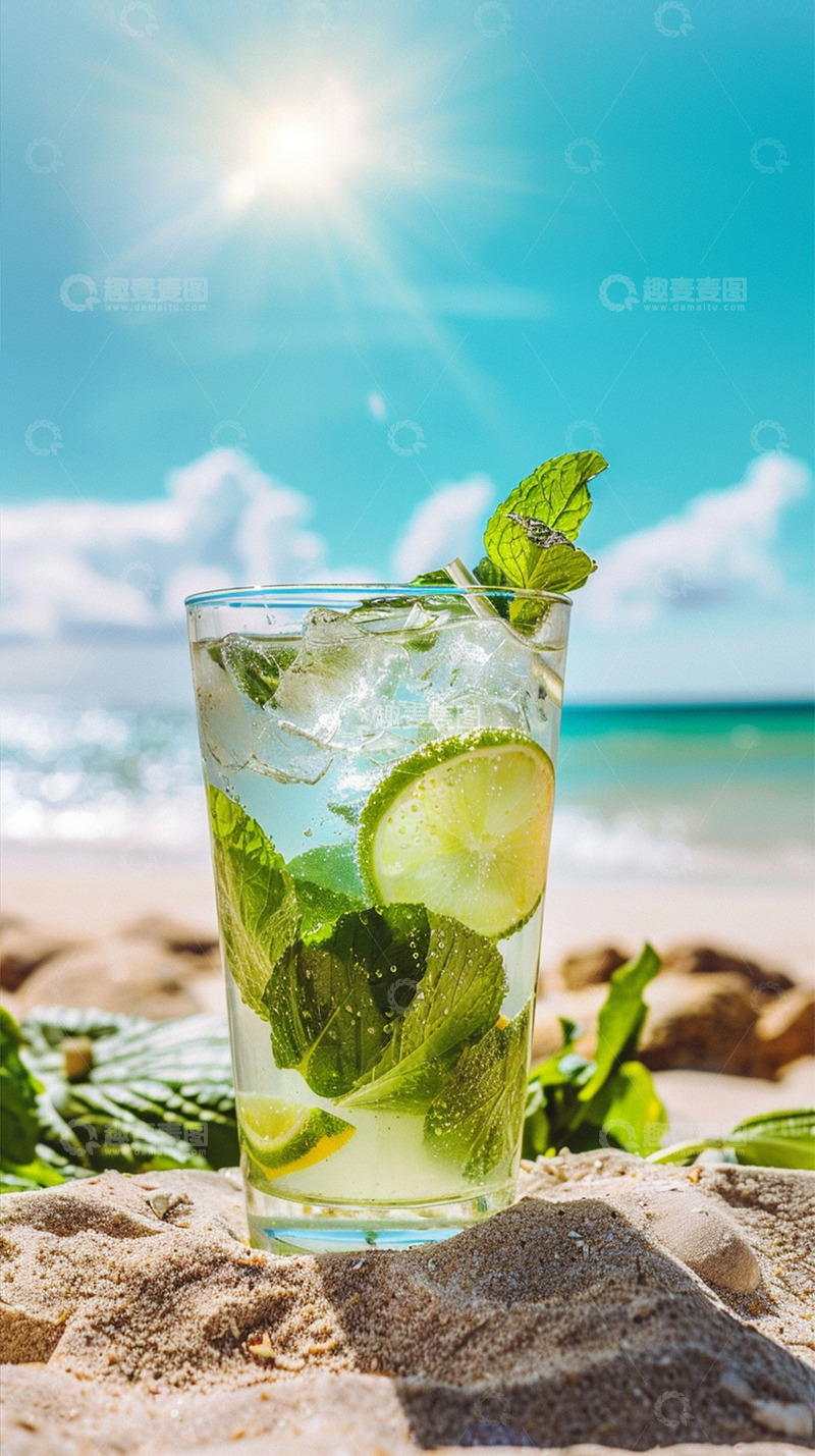 高清大图下载【趣麦麦图】夏日柠檬冷饮冰茶