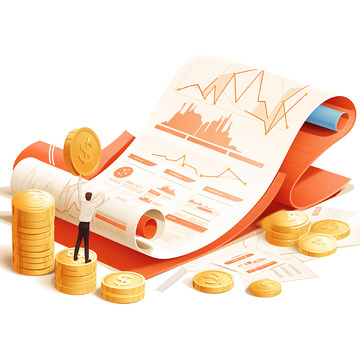 金融数据报表插画素材