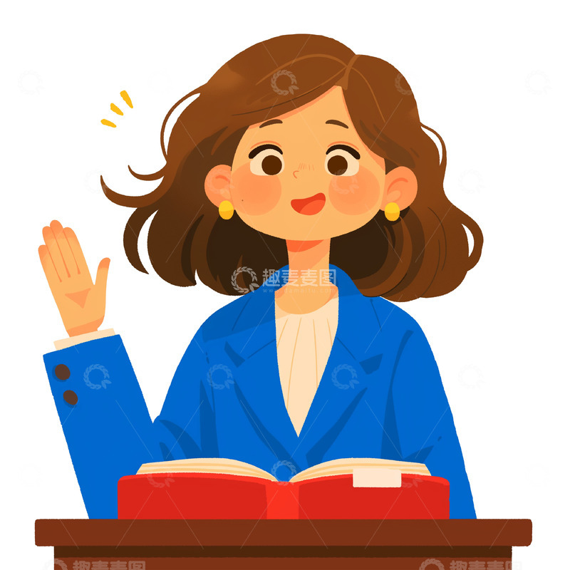 高清大图下载【趣麦麦图】正在讲话的卡通人物素材