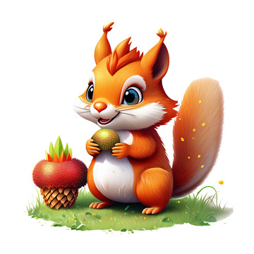 可爱松鼠松鼠插图