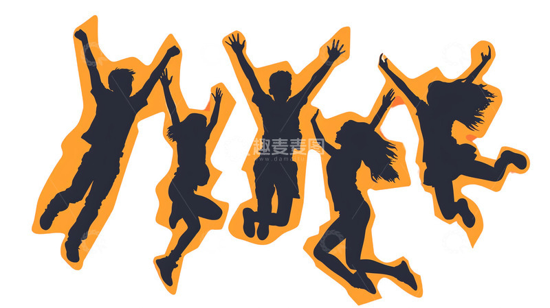 高清大图下载【趣麦麦图】庆祝五四青年庆祝背影插画2