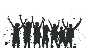 庆祝五四青年庆祝背影插画