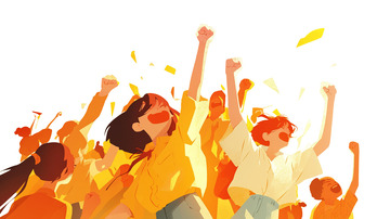 庆祝五四青年庆祝插画