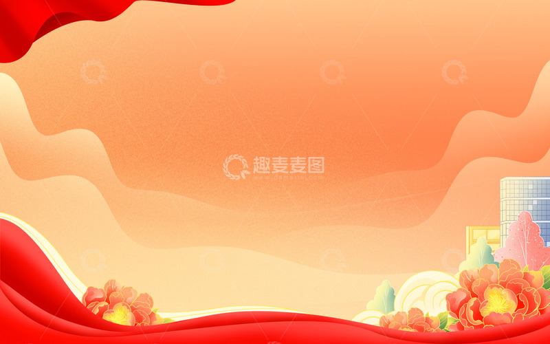 劳动节国潮横版海报背景