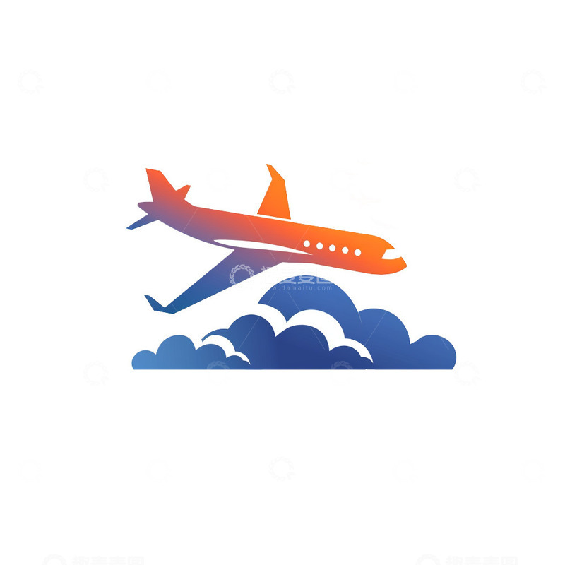 炫彩飞机旅行旅游标识logo