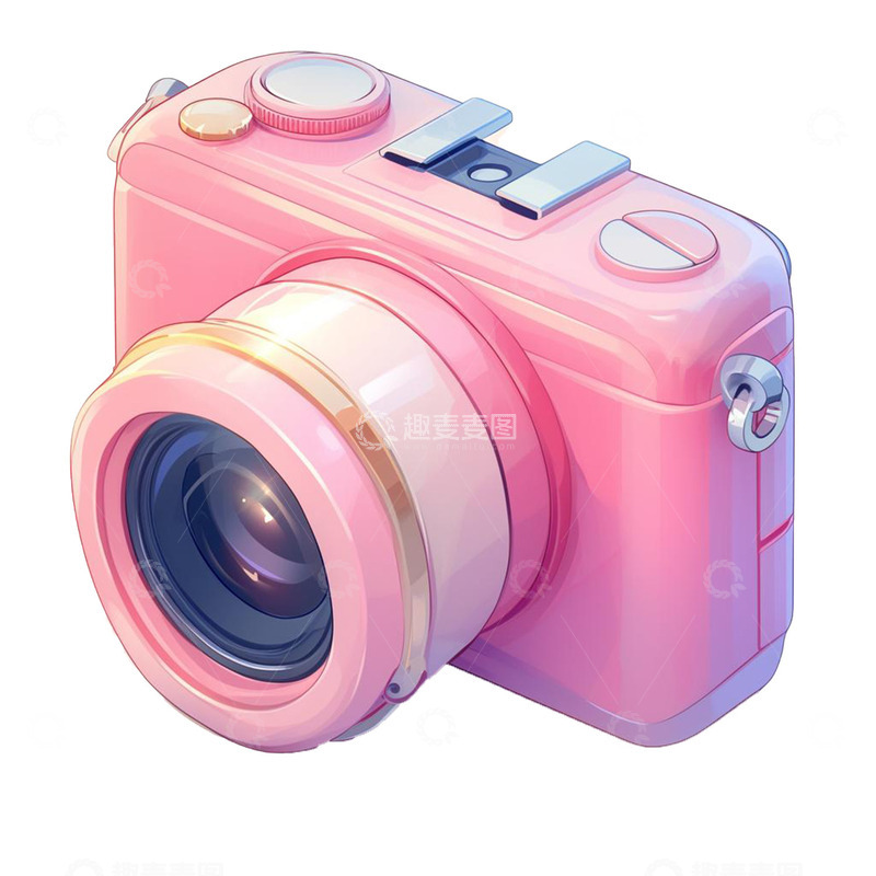 高清大图下载【趣麦麦图】粉色卡通便携式旅游相机