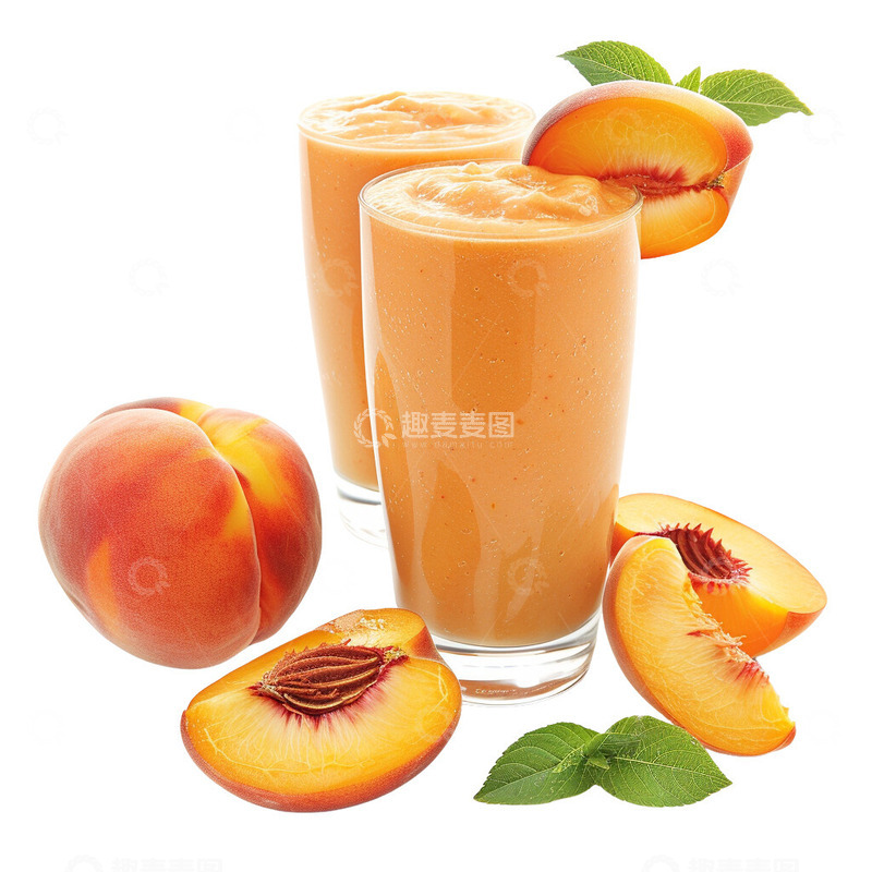高清大图下载【趣麦麦图】桃子沙冰果汁饮料