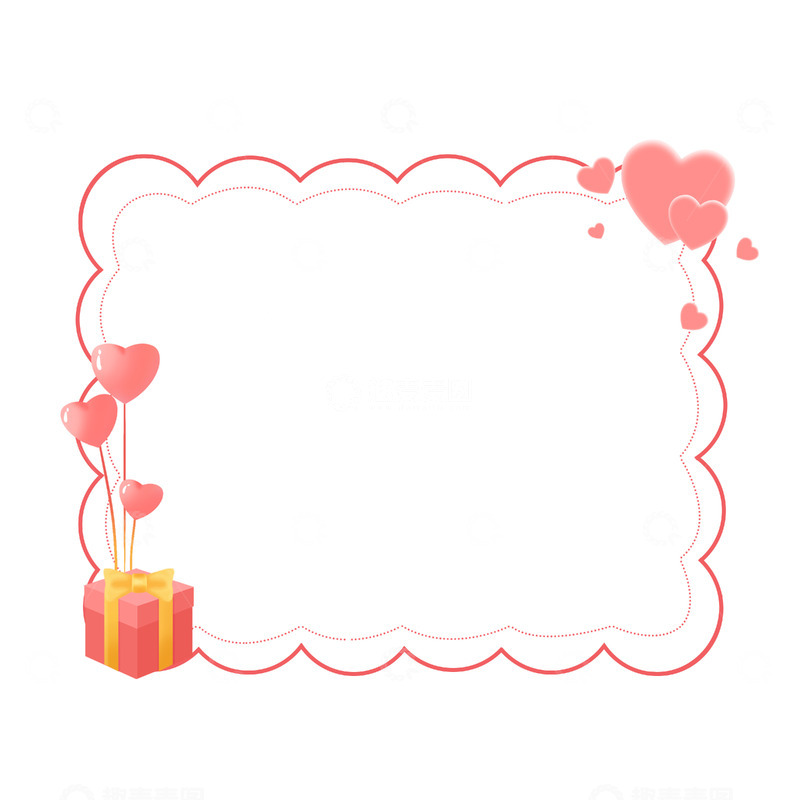 母亲节礼物爱心边框