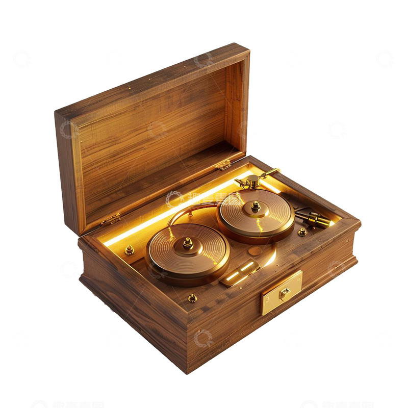 高清大图下载【趣麦麦图】-经典复古木制音乐盒