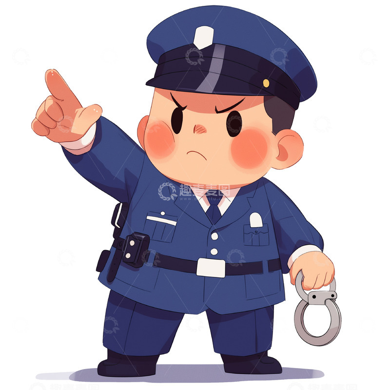 高清大图下载【趣麦麦图】卡通警察职业人物形象