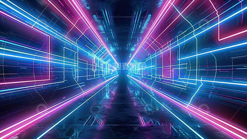 高清大图下载【趣麦麦图】光线光效智能科技空间商务舞台背景