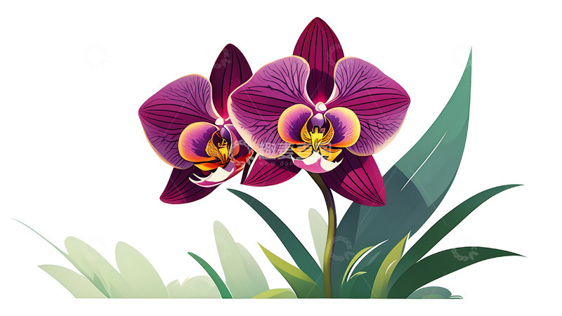 高清大图下载【趣麦麦图】花卉植物兰花平面图层