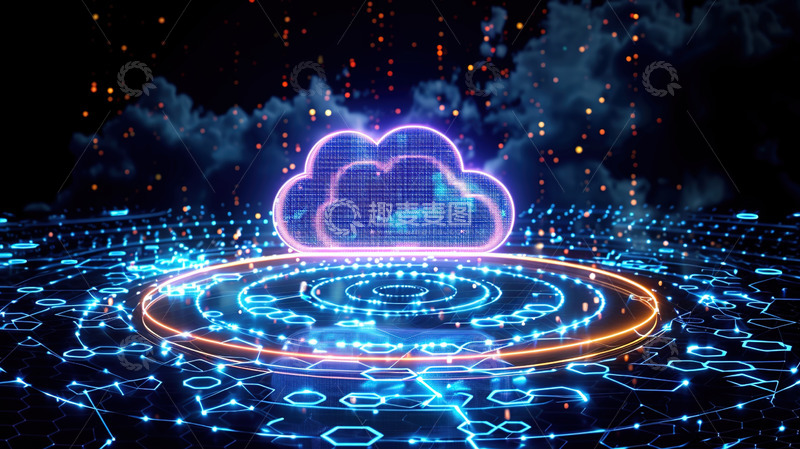 高清大图下载【趣麦麦图】数据安全云端未来智能化商务背景