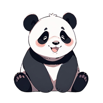 一只开心笑的熊猫