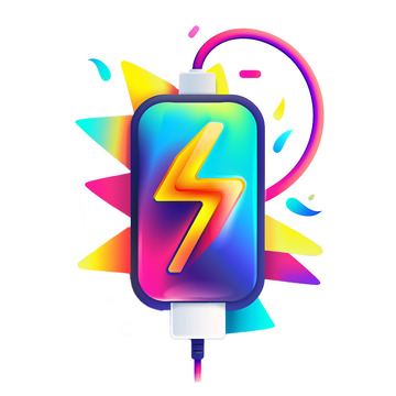 创意炫彩手机充电标识