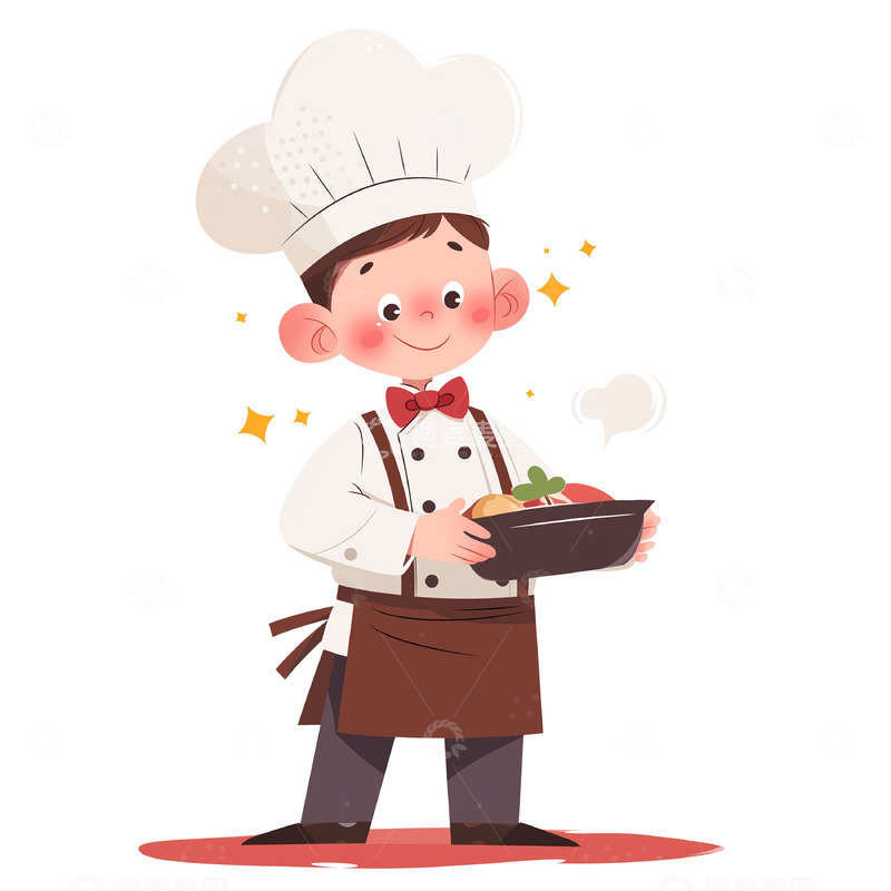 高清大图下载【趣麦麦图】劳动职业厨师卡通人物