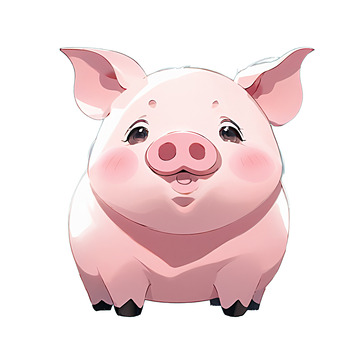 一只卡通小猪
