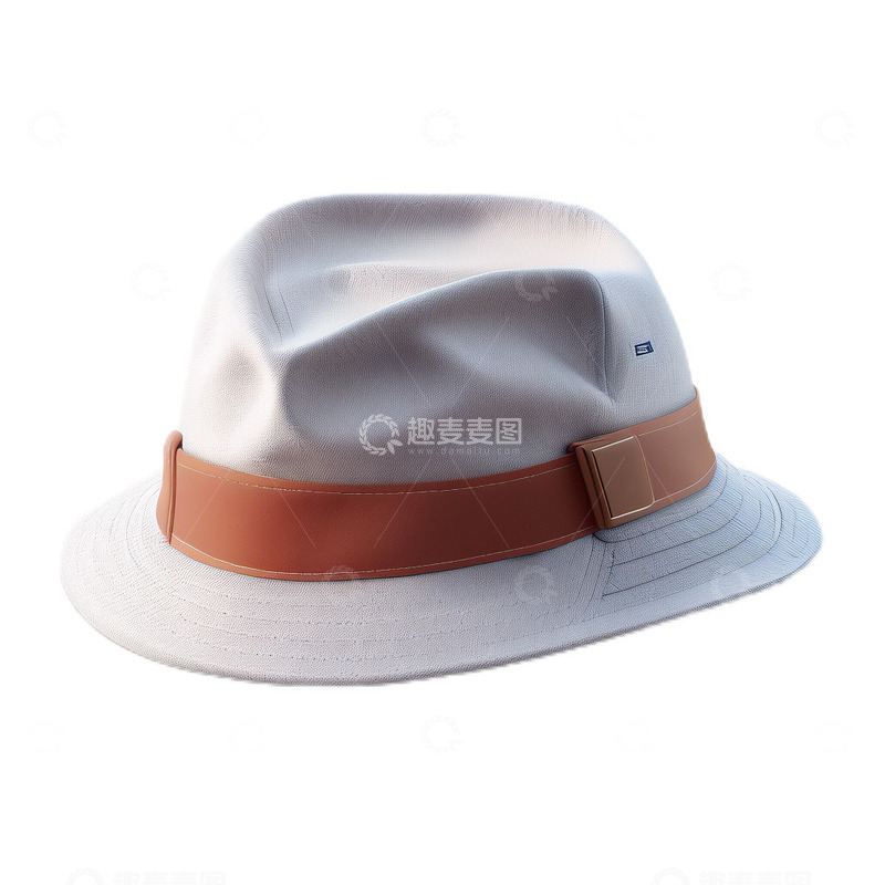 高清大图下载【趣麦麦图】3D立体真实帽子遮阳帽白色