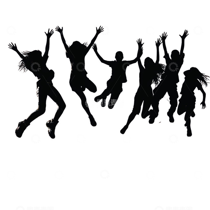 高清大图下载【趣麦麦图】欢呼庆祝剪影3