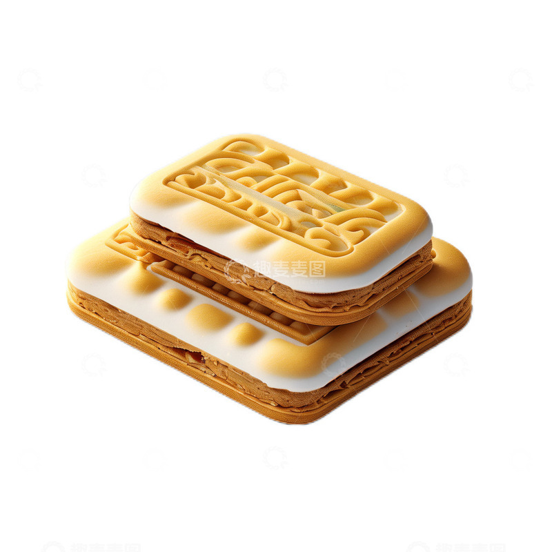 高清大图下载【趣麦麦图】3D立体真实夹心饼干奶油