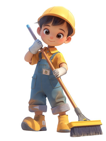 卫生清洁打扫的小孩清洁劳动节