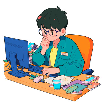 卡通公司职员劳动节人物