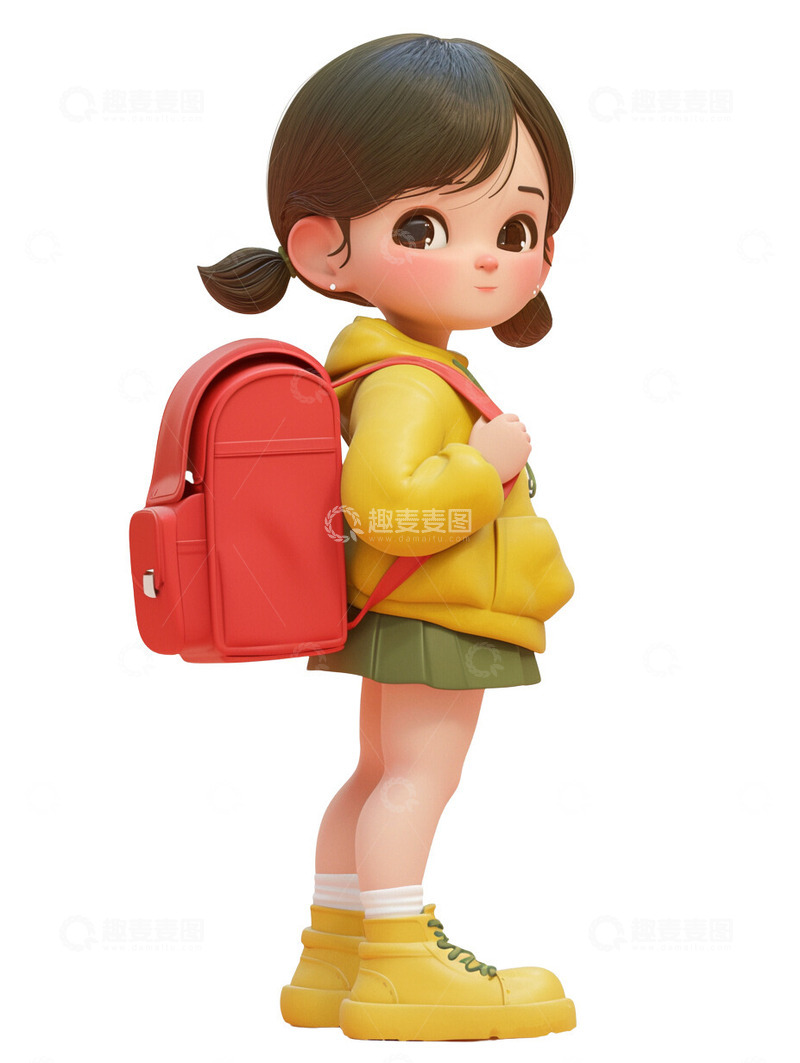 高清大图下载【趣麦麦图】-小孩出去上学