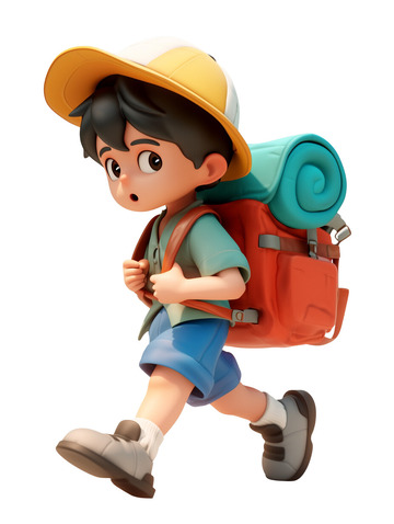 小孩节日出去旅行