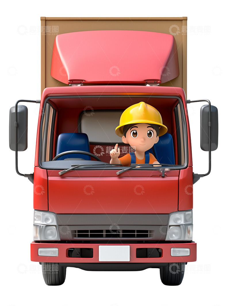 高清大图下载【趣麦麦图】劳动送货员快递员开货车3