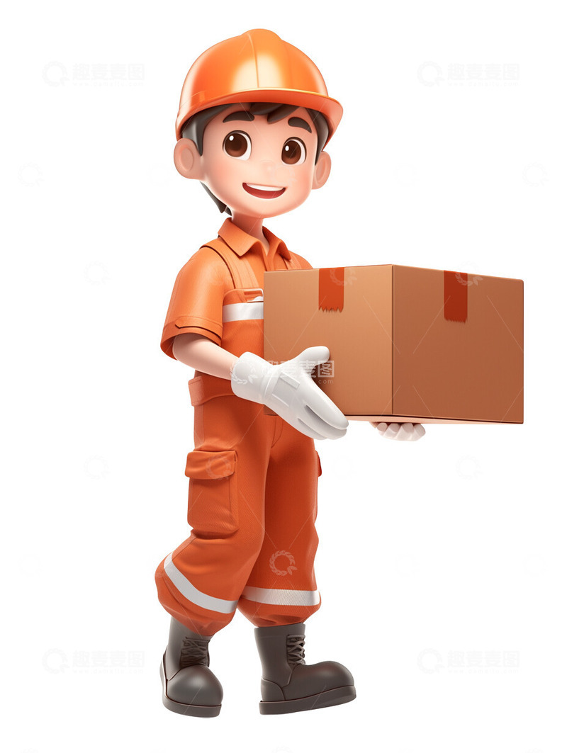高清大图下载【趣麦麦图】劳动送货员快递员