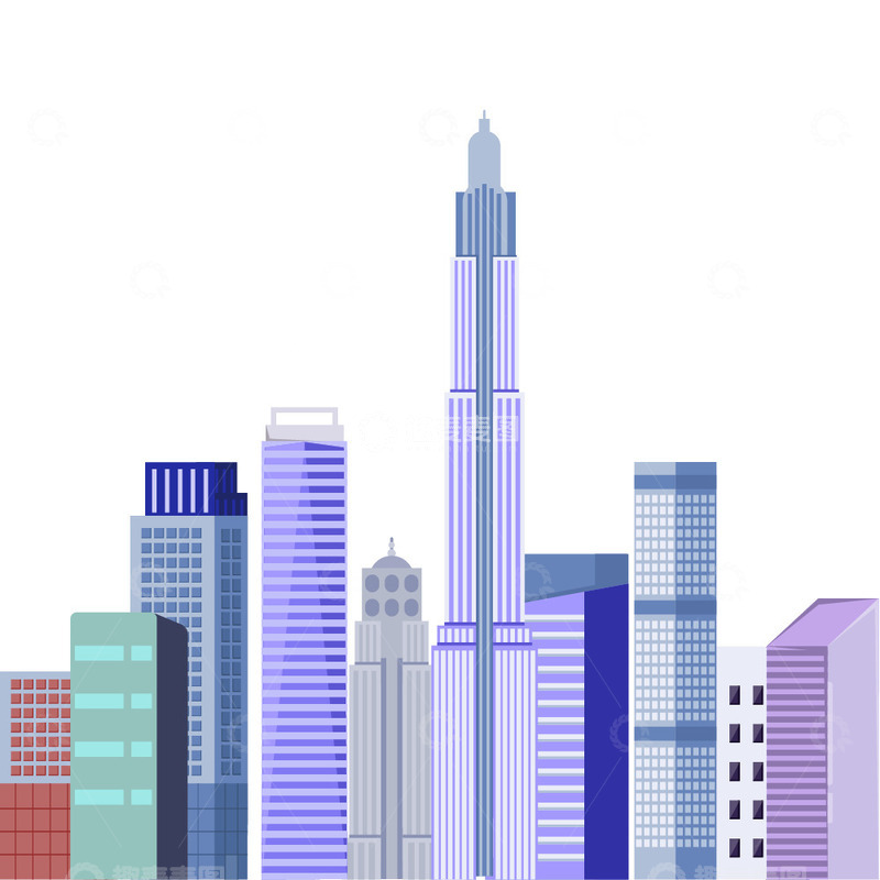 源文件下载【趣麦麦图】矢量城市天际线