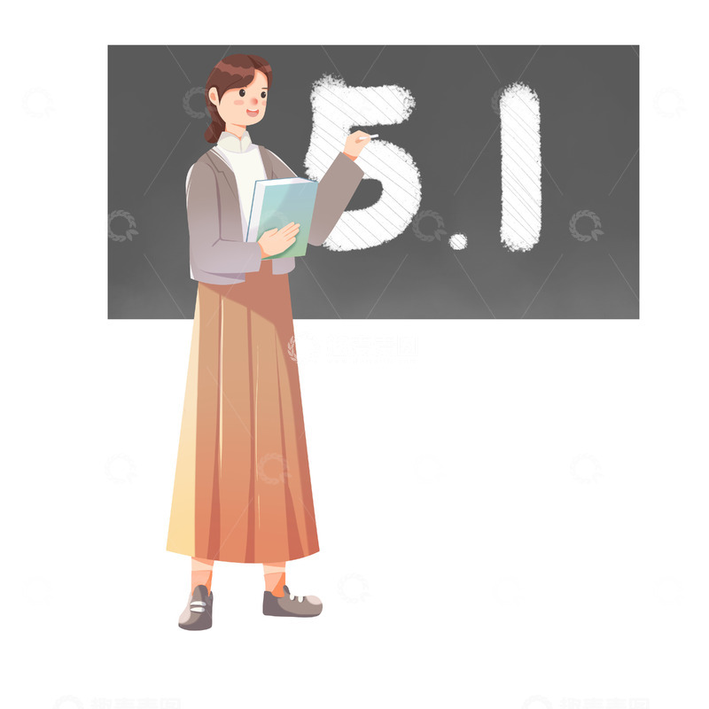 源文件下载【趣麦麦图】劳动节教师上课元素