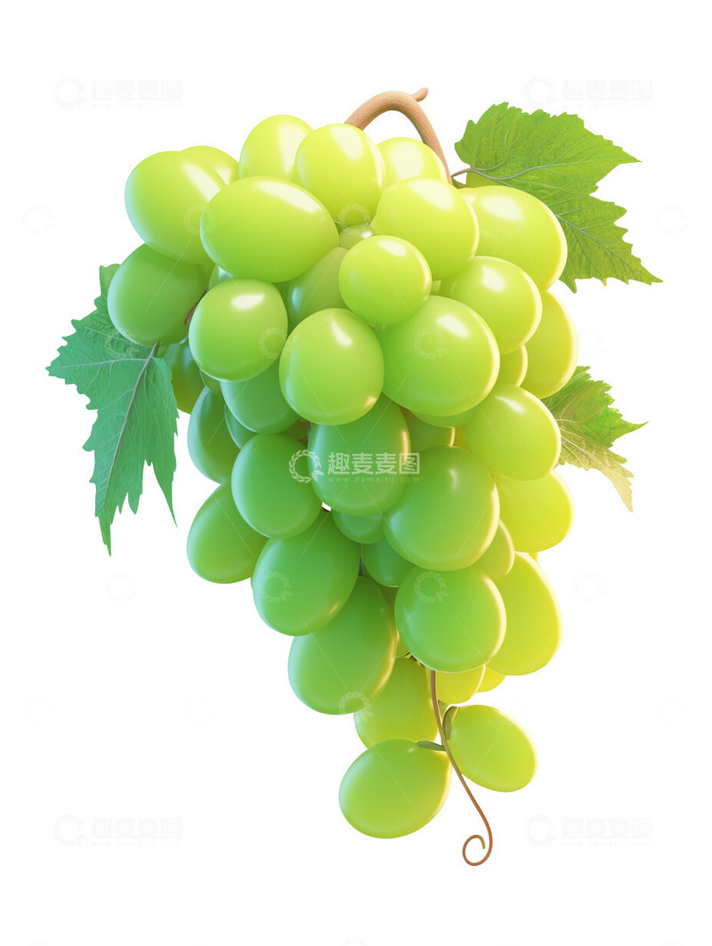 高清大图下载【趣麦麦图】青葡萄卡通水果