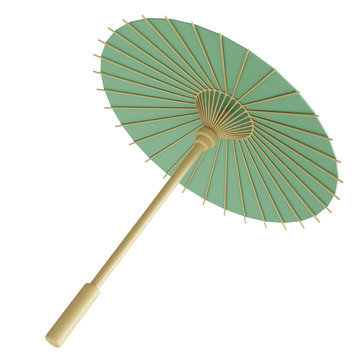 3D绿色雨伞