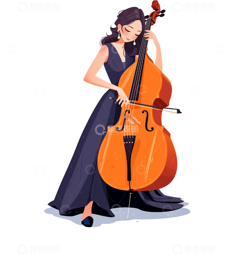 高清大图下载【趣麦麦图】音乐演奏家卡通人物素材