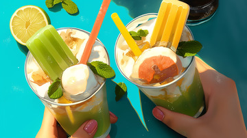 夏日冷饮背景图