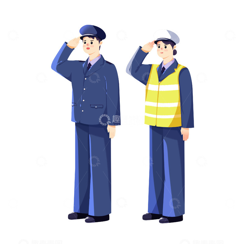 源文件下载【趣麦麦图】劳动节警察人物元素