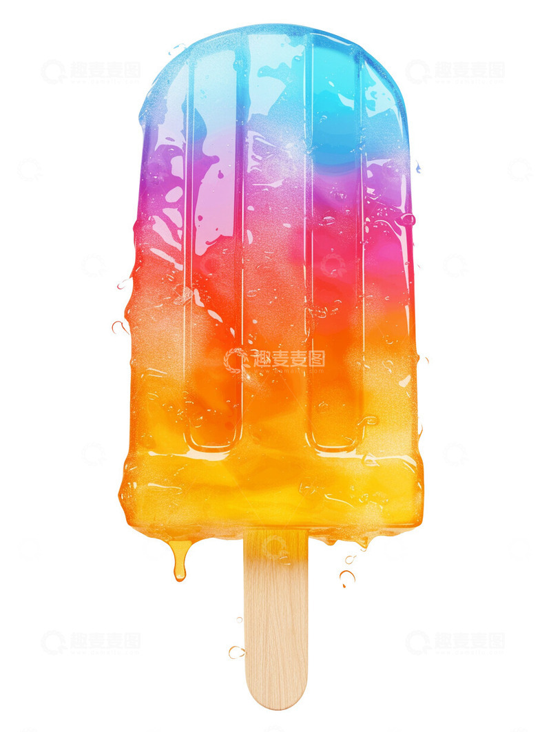 高清大图下载【趣麦麦图】-水果五彩冰棍美味