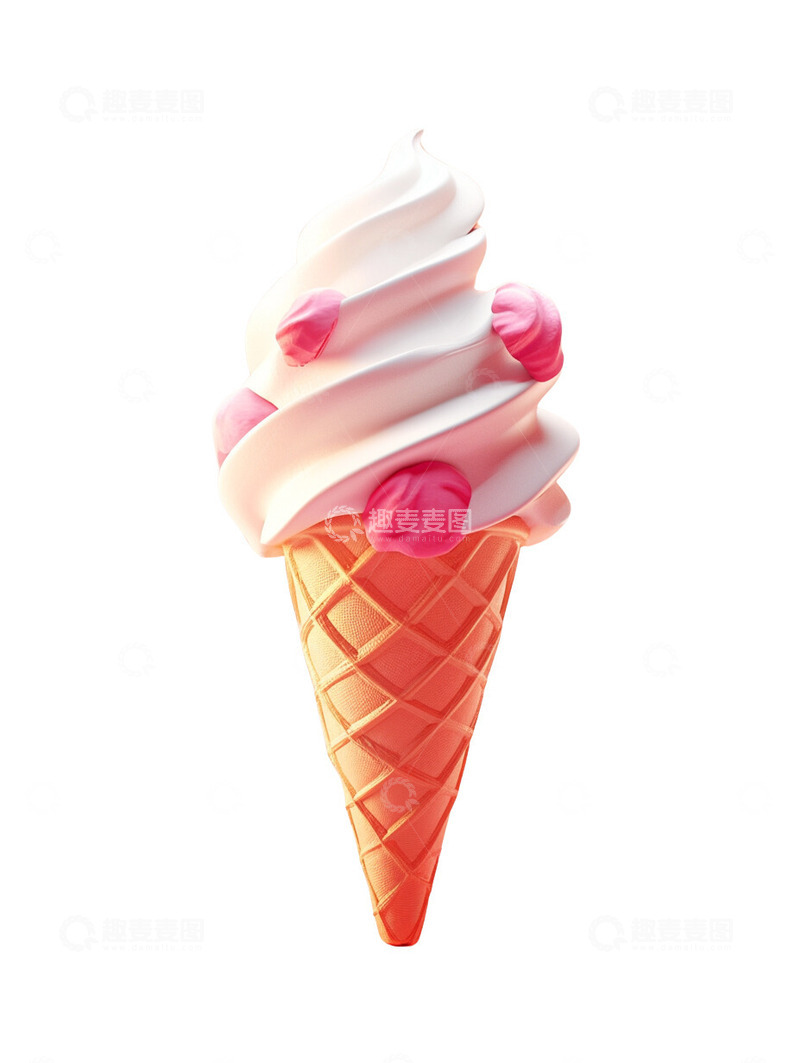 高清大图下载【趣麦麦图】粉色酸奶冰淇淋