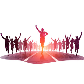 奔赴的青春创意剪影青年节素材